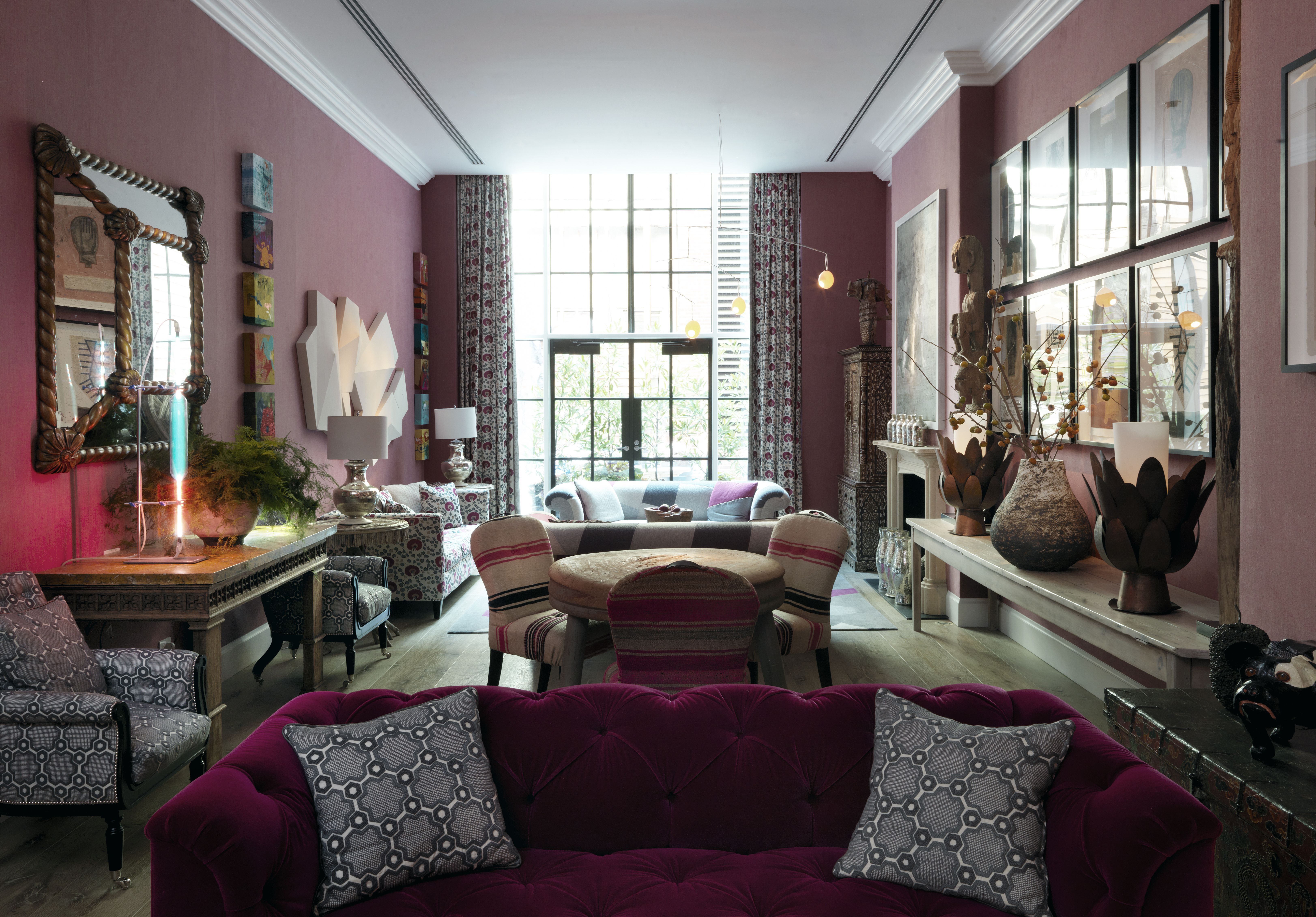 Drawing room at the Crosby Street Hotel in NYC.